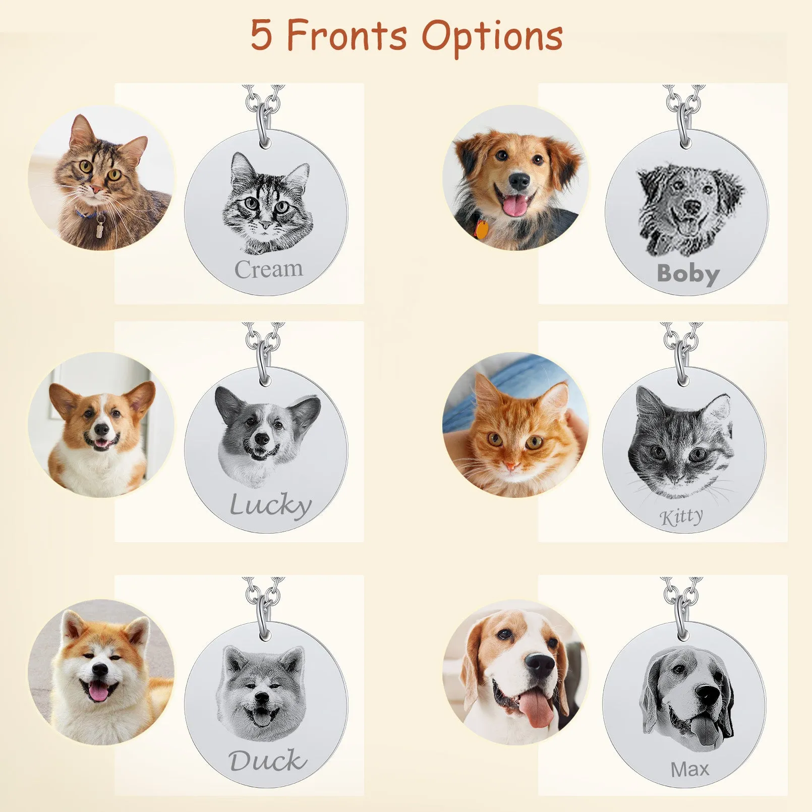 Personalized Pet Portrait Necklace Memorial Gift sold by FaithHeart product image thumbnail 4