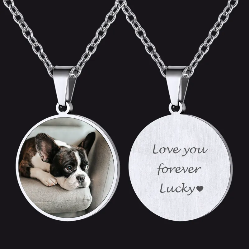 Customized Memorial Pet Picture Necklace for Women Men sold by FaithHeart