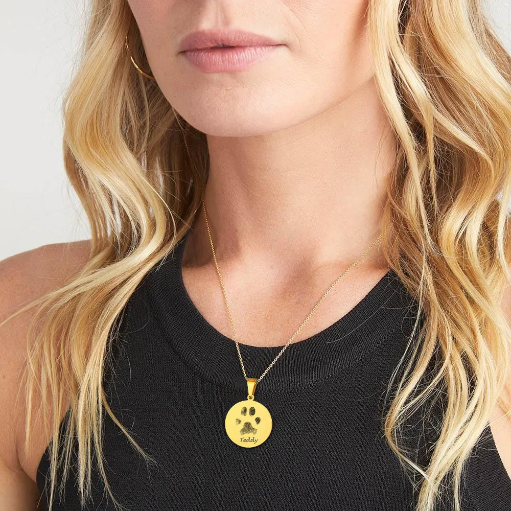 Customized Memorial Photo Pet Fingerprint Necklace for Dog sold by FaithHeart product image thumbnail 3