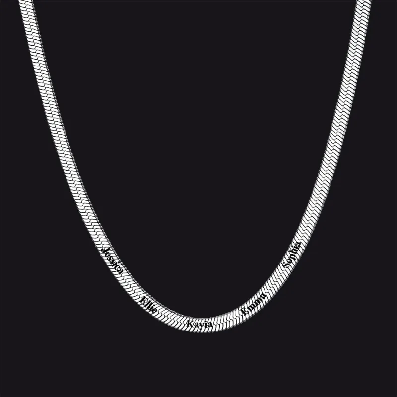 Customized Engraved Name Snake Chain Choker Necklace for Women Men sold by FaithHeart