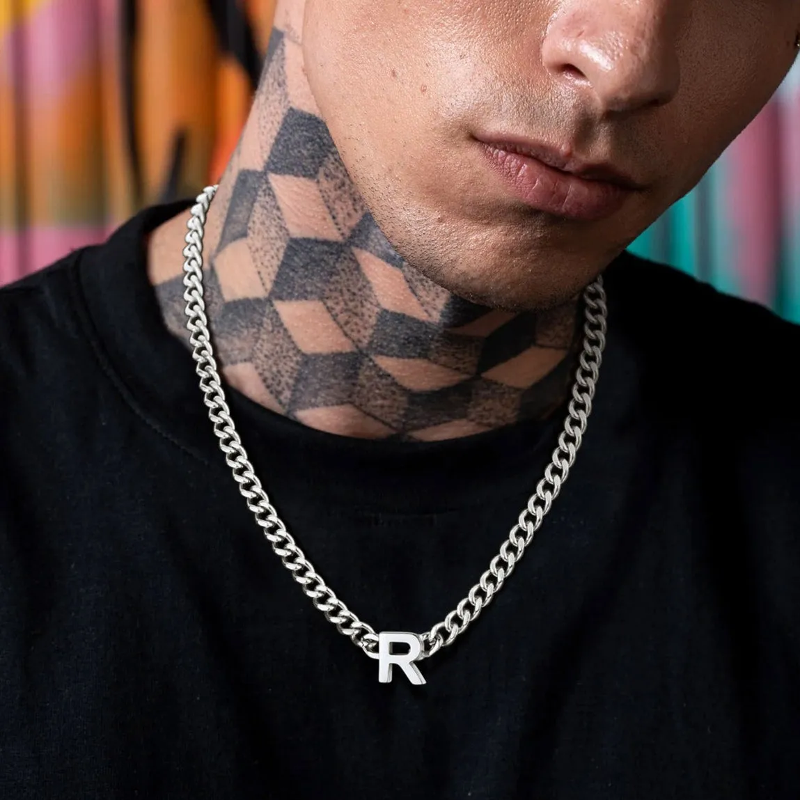 7MM Custom Initial Letter Cuban Link Chain Necklace for Men Women sold by FaithHeart product image thumbnail 2