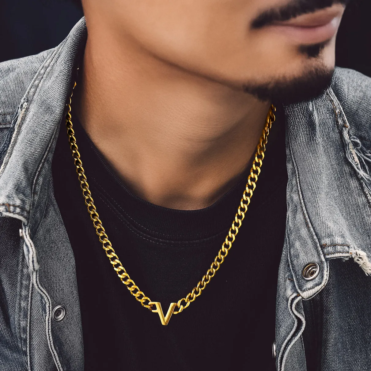 7MM Custom Initial Letter Cuban Link Chain Necklace for Men Women sold by FaithHeart product image thumbnail 4