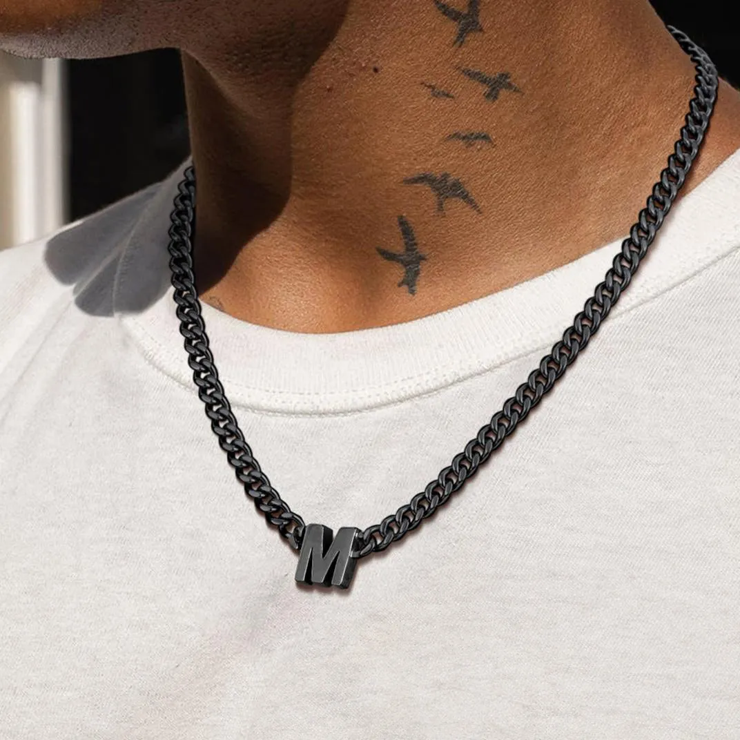 7MM Custom Initial Letter Cuban Link Chain Necklace for Men Women sold by FaithHeart product image thumbnail 3