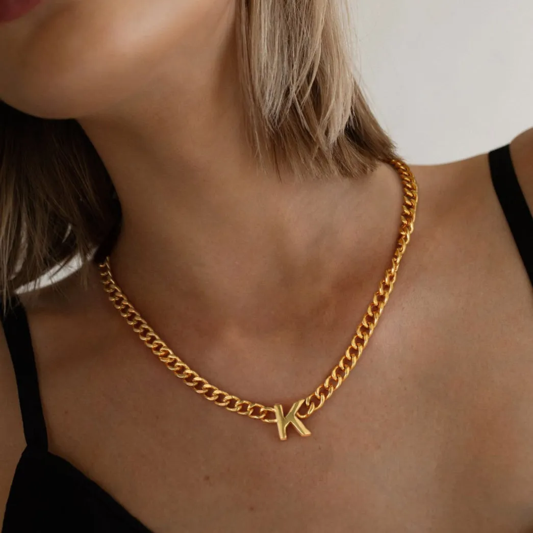 7MM Custom Initial Letter Cuban Link Chain Necklace for Men Women sold by FaithHeart product image thumbnail 5