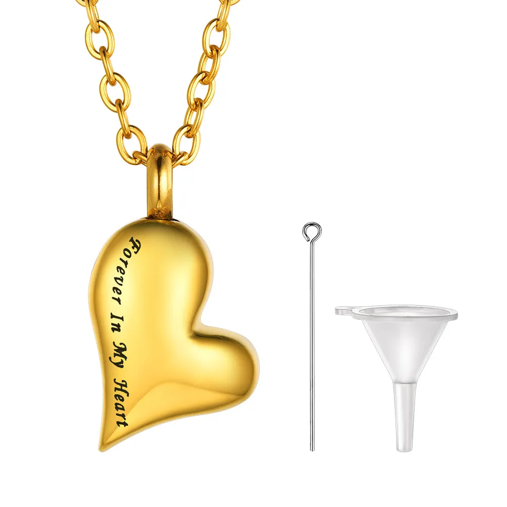 Customized Heart Urn Necklace for Ashes Memorial Gift sold by FaithHeart