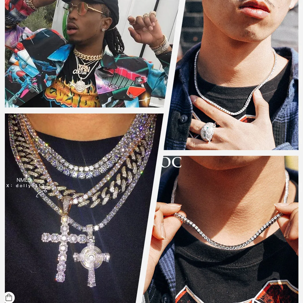 4mm Princess Cut Tennis Chain Necklace CZ Stones for Men Women sold by FaithHeart product image thumbnail 3