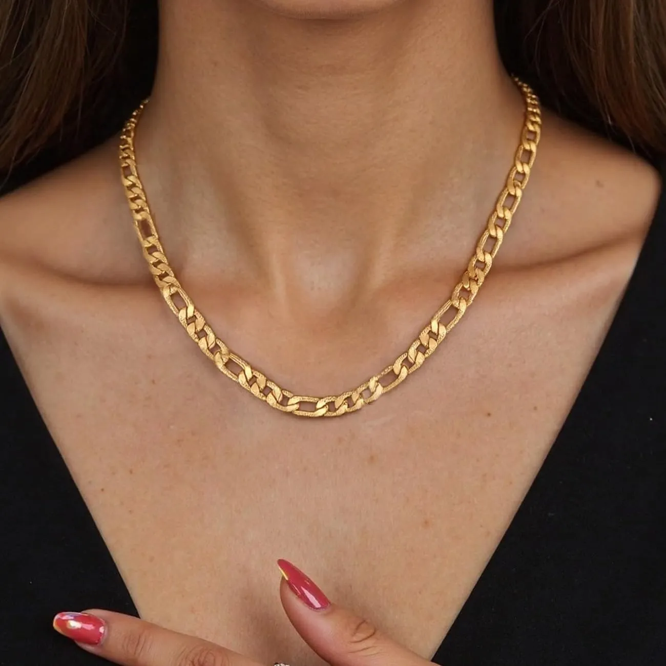 7mm Stainless Steel Figaro Link Chain Necklace for Men Women sold by FaithHeart product image thumbnail 4