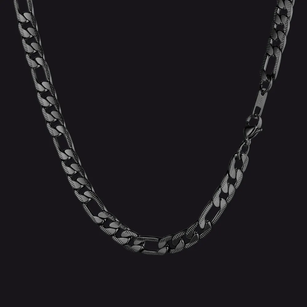 7mm Stainless Steel Figaro Link Chain Necklace for Men Women sold by FaithHeart