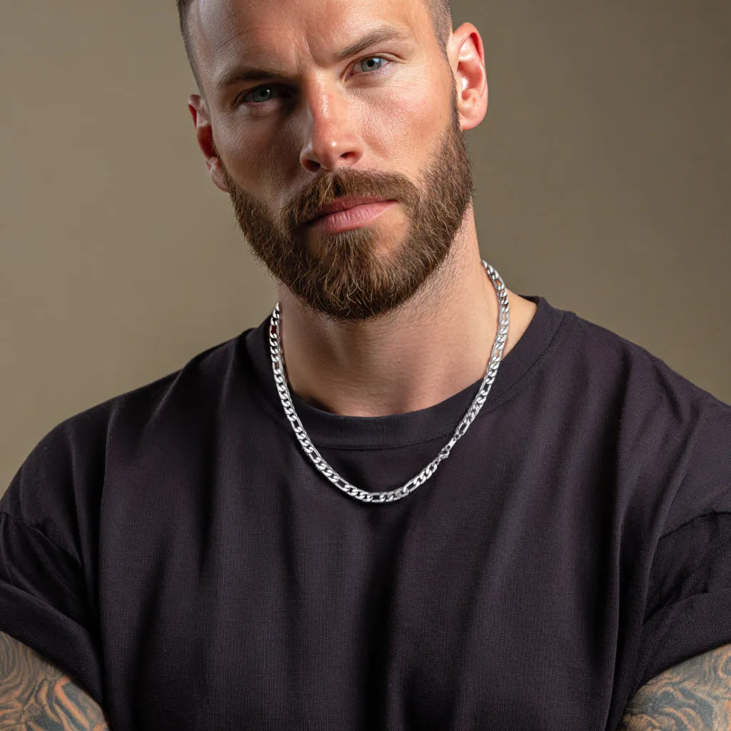 7mm Stainless Steel Figaro Link Chain Necklace for Men Women sold by FaithHeart product image thumbnail 2