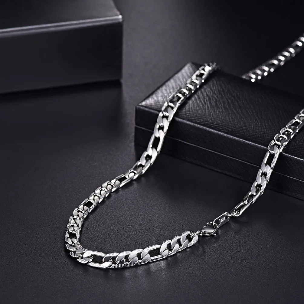7mm Stainless Steel Figaro Link Chain Necklace for Men Women sold by FaithHeart product image thumbnail 5