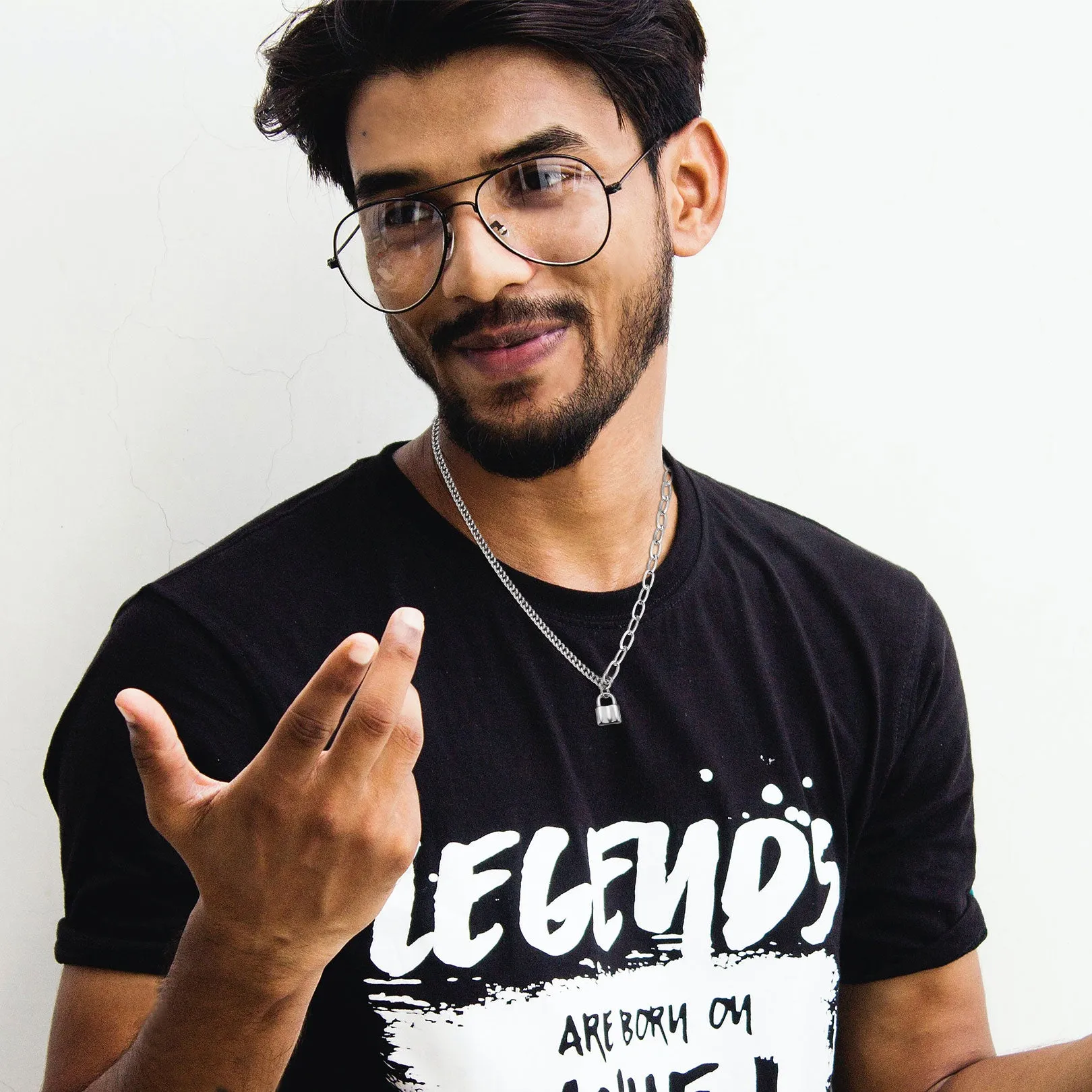 Handcuff Padlock Pendant Curb Chain Necklace for Women Men sold by FaithHeart product image thumbnail 2