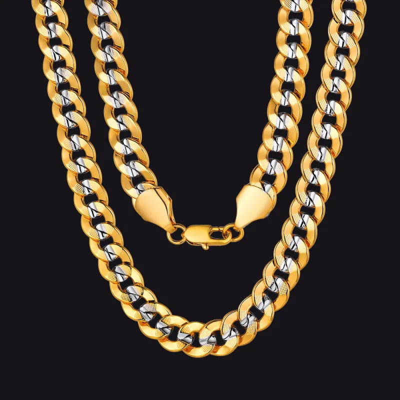 Two-Tone Cuban Chain Necklace For Men Women, 6mm/10mm Width sold by FaithHeart