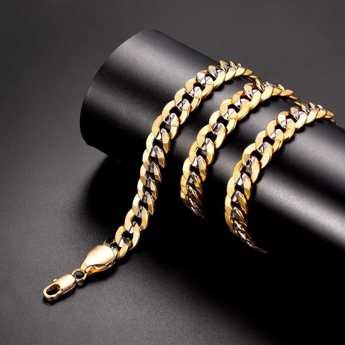 Two-Tone Cuban Chain Necklace For Men Women, 6mm/10mm Width sold by FaithHeart product image thumbnail 4