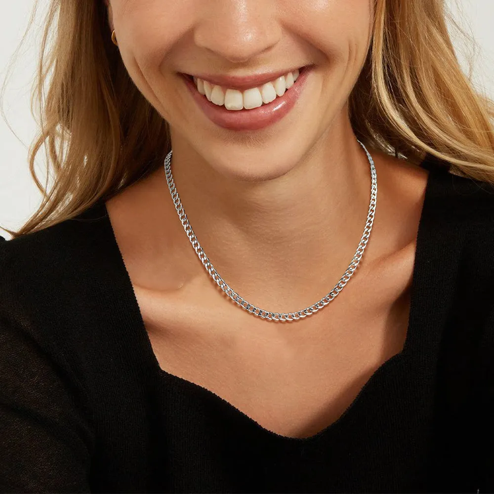 5MM Flat Curb Cuban Chain Link Necklace for Men Women sold by FaithHeart product image thumbnail 3