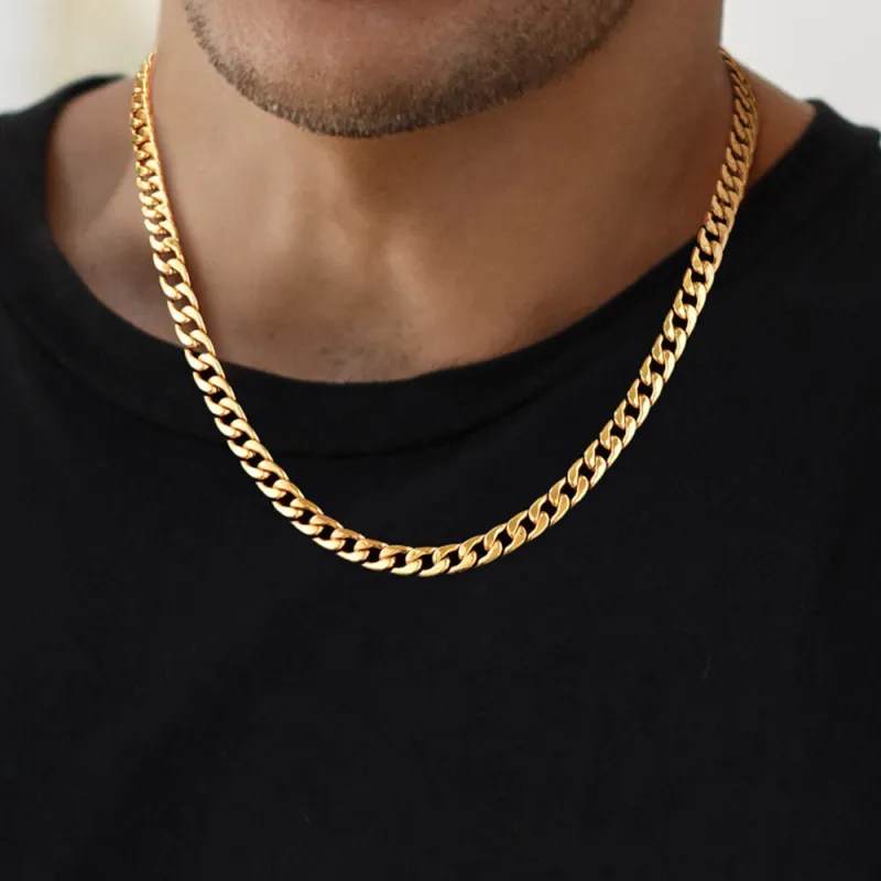 7MM Curb Cuban Chain Link Necklace for Men Women sold by FaithHeart