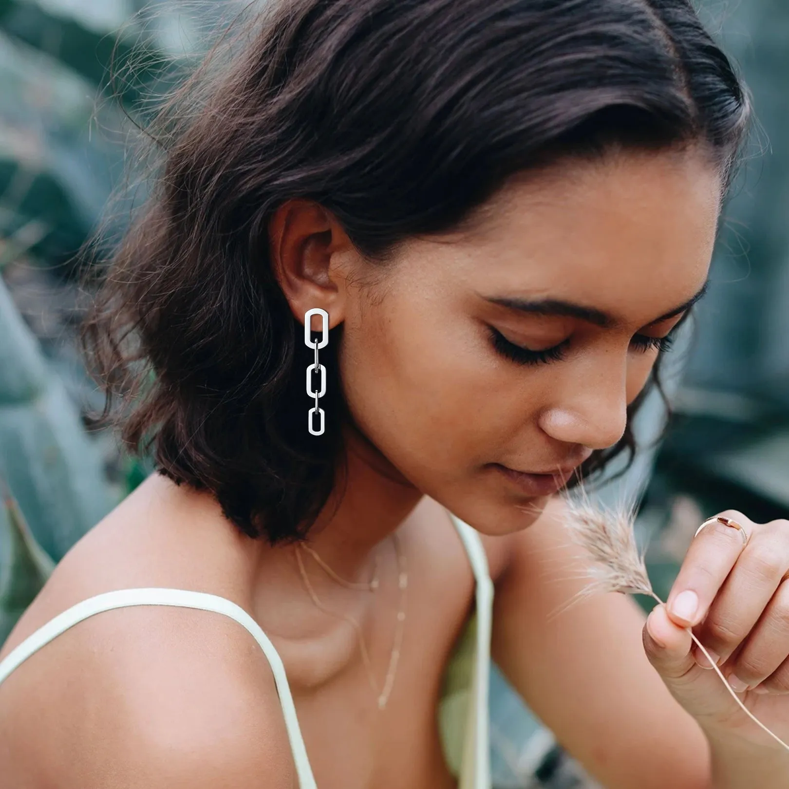 Street Style Long Cuban Chain Dangle Earring for Girl Women sold by FaithHeart product image thumbnail 2