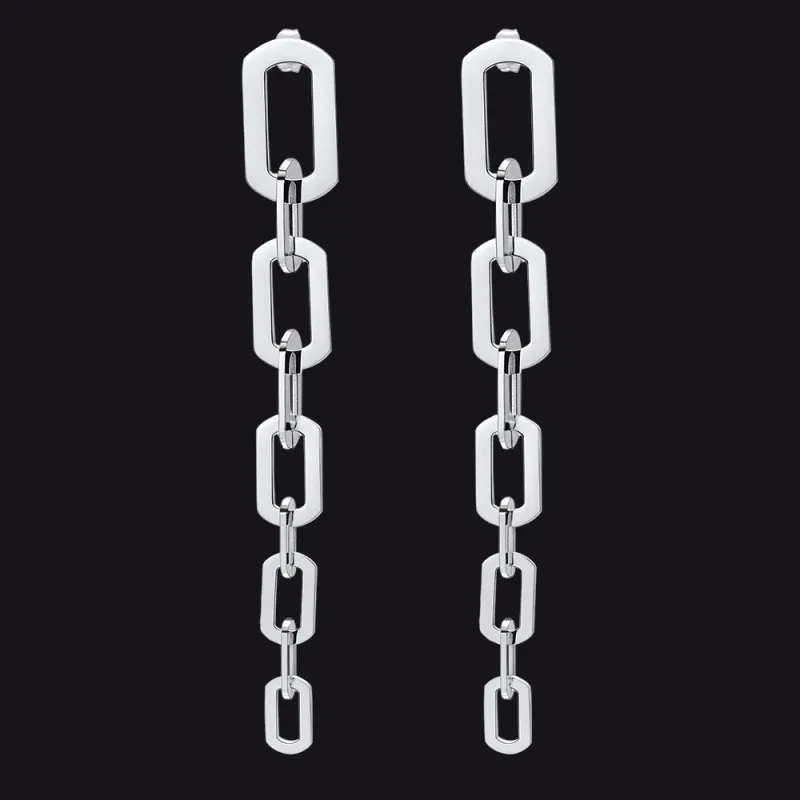 Street Style Long Cuban Chain Dangle Earring for Girl Women sold by FaithHeart