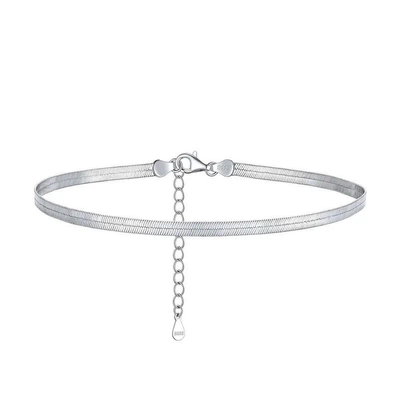 925 Sterling Silver Herringbone Flat Chain Anklets For Women sold by FaithHeart