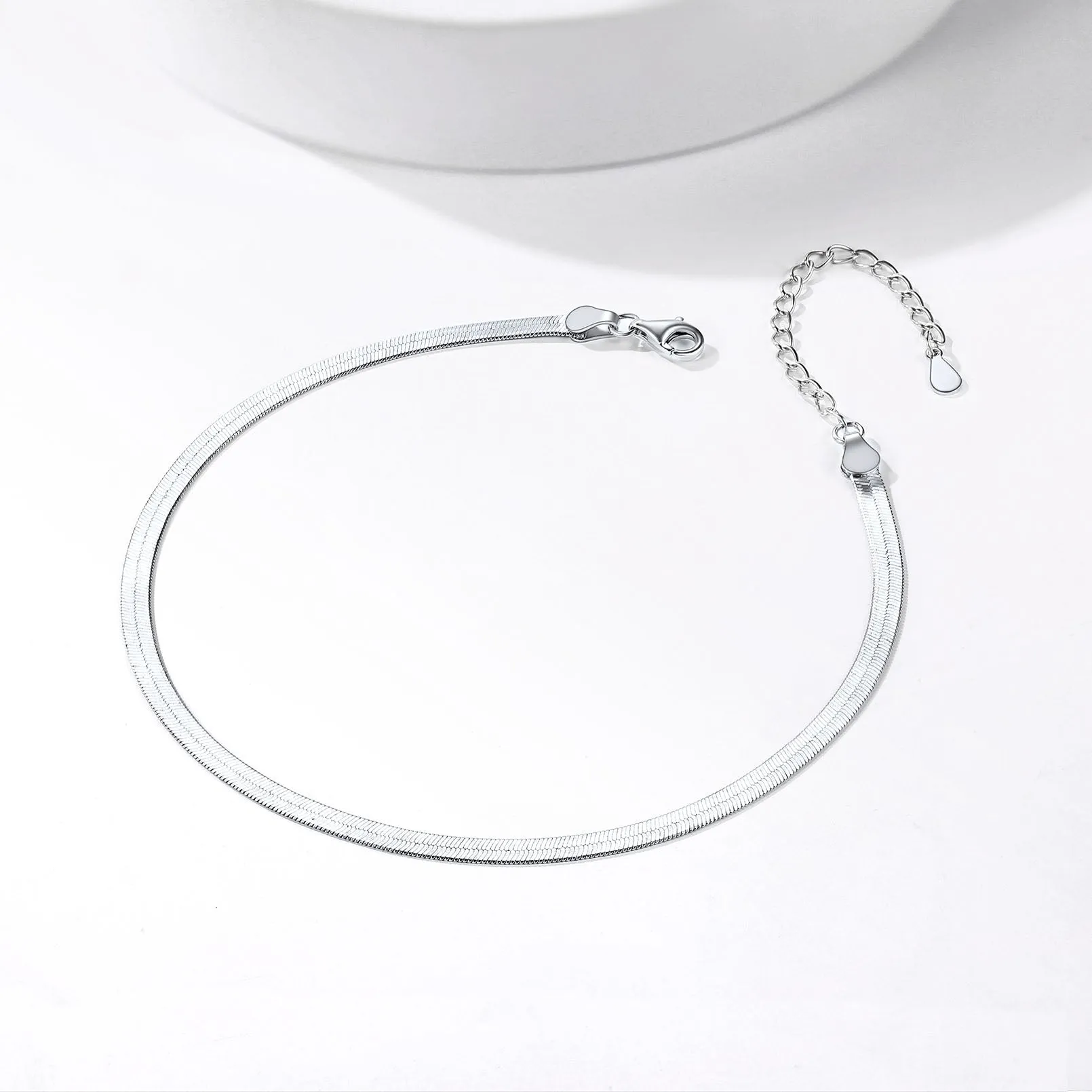 Sterling Silver Flat Snake Chain Anklet Bracelet for Women sold by FaithHeart product image thumbnail 5
