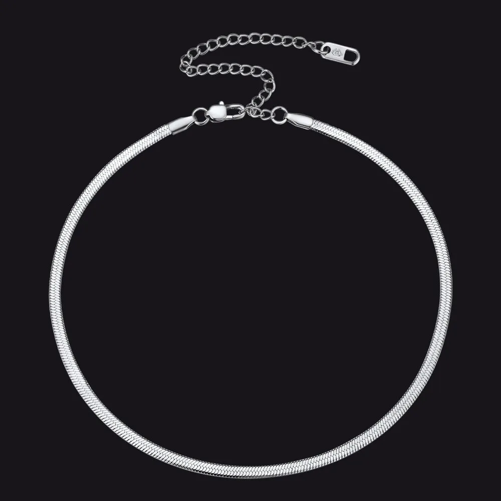 Snake Chain Link Choker Necklace For Men Women, 3mm/5mm Width sold by FaithHeart