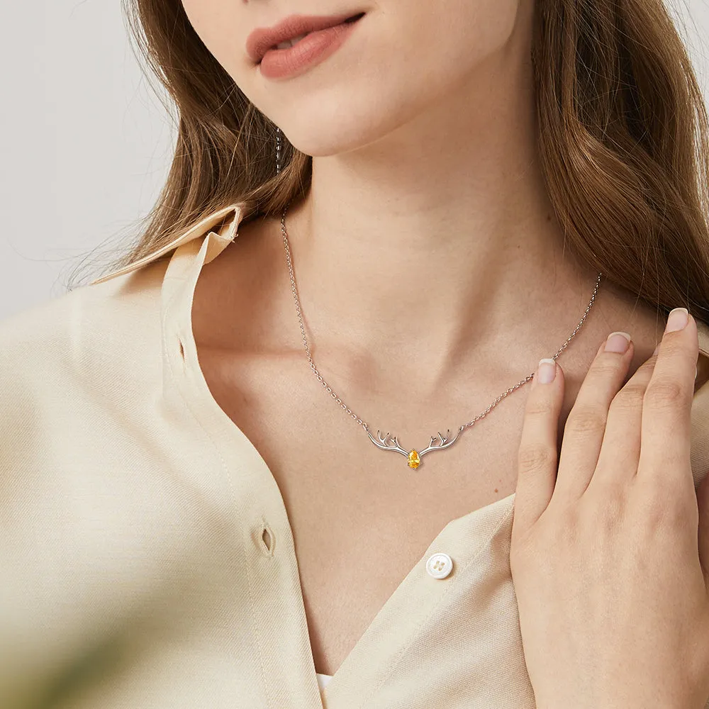 925 Sterling Silver Birthstone Deer Antler Necklace for Women sold by FaithHeart product image thumbnail 2