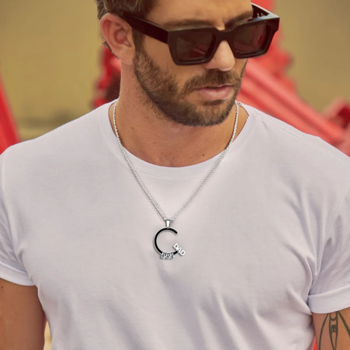 Personalized 1-5 Names Beads Necklace for Dad Men sold by FaithHeart product image thumbnail 2