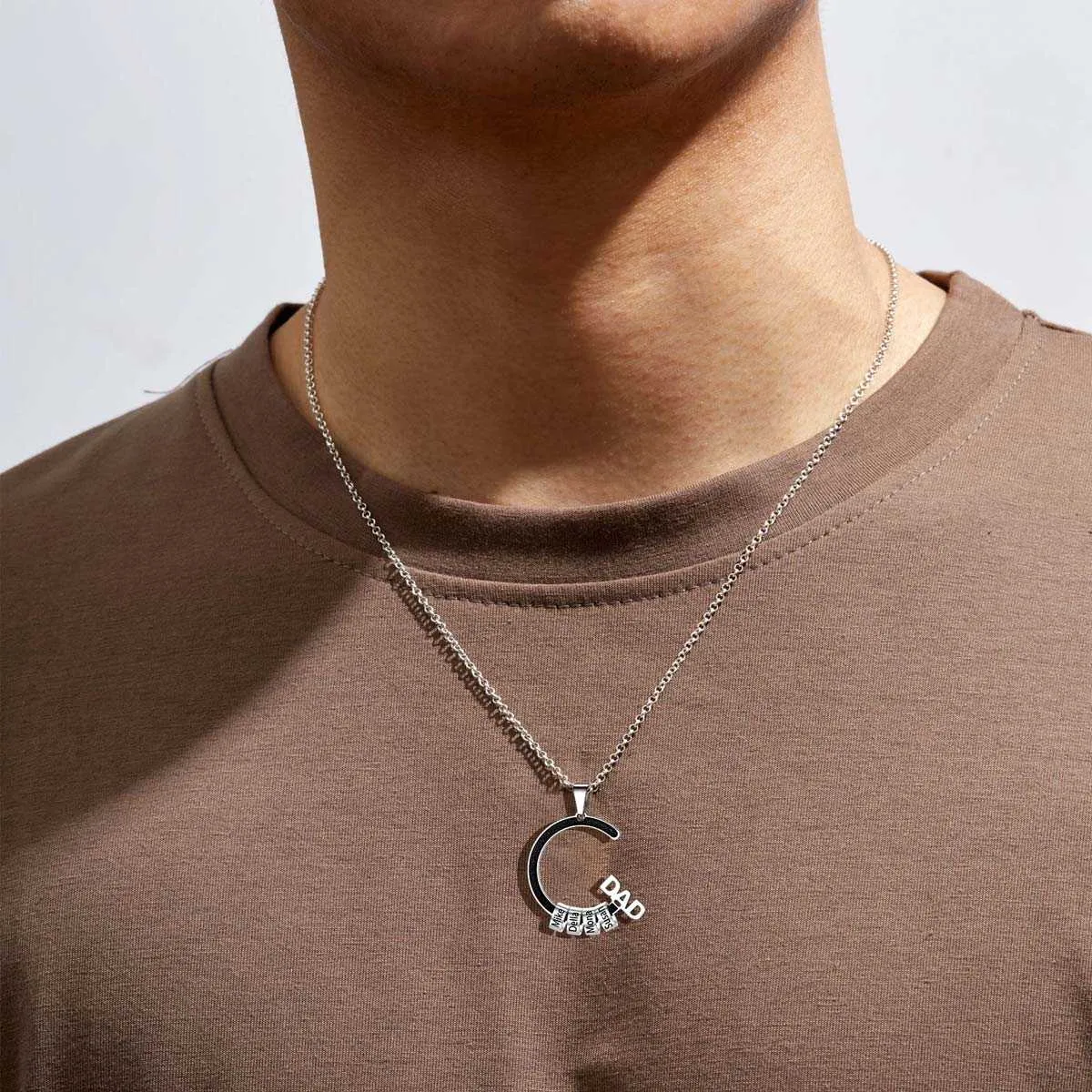 Personalized 1-5 Names Beads Necklace for Dad Men sold by FaithHeart product image thumbnail 4