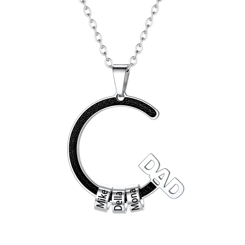 Personalized 1-5 Names Beads Necklace for Dad Men sold by FaithHeart