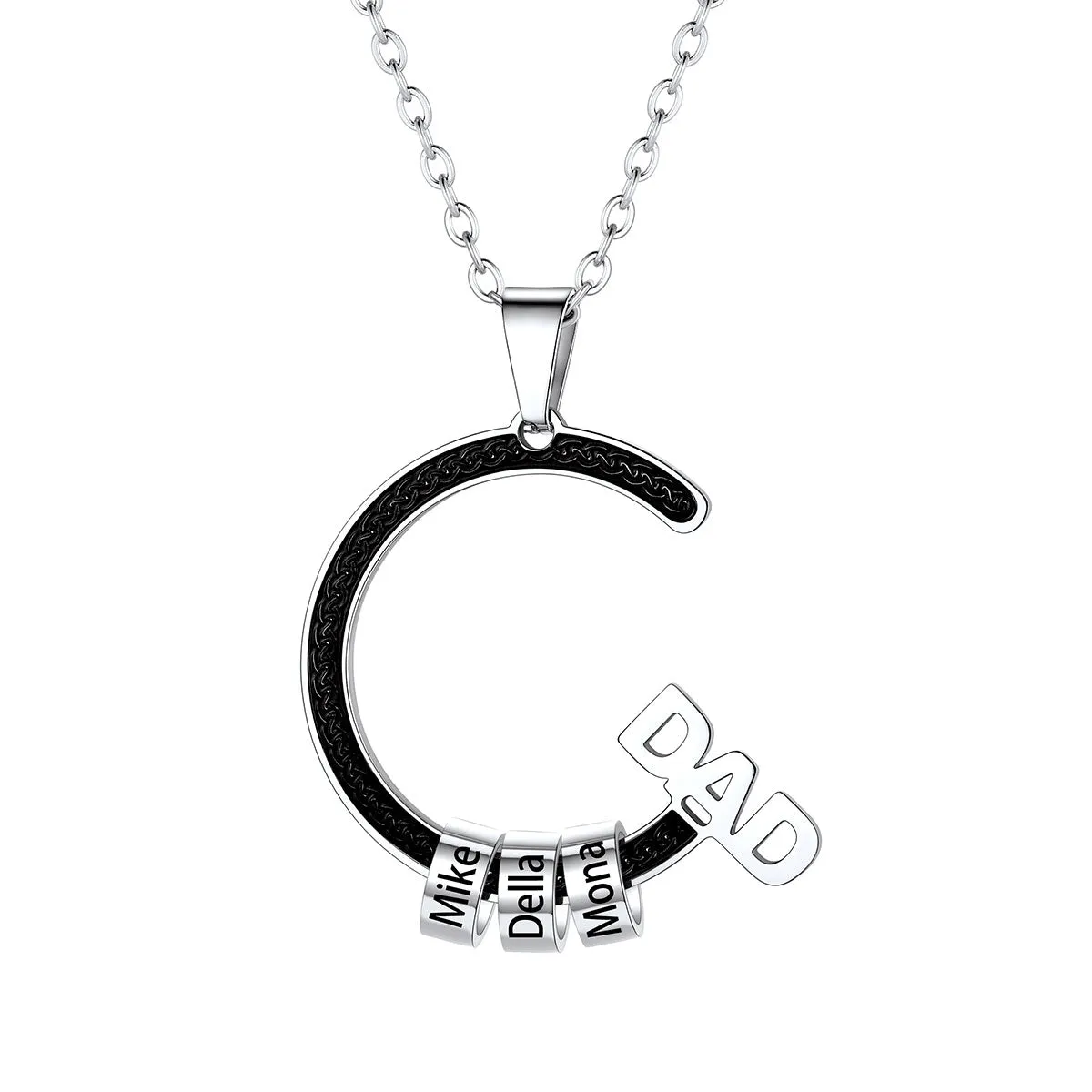 Personalized 1-5 Names Beads Necklace for Dad Men sold by FaithHeart