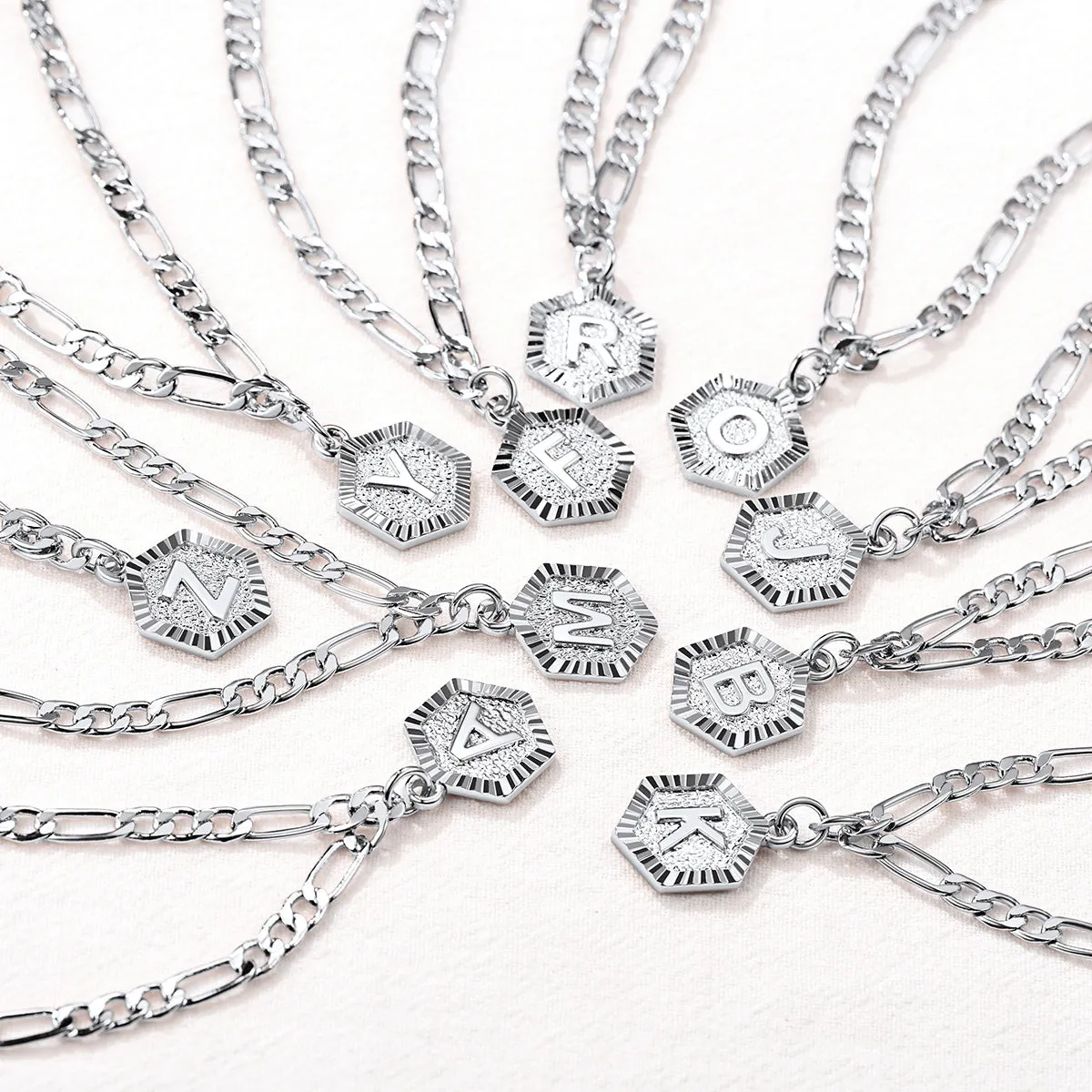 Custom Initial Figaro Link Anklet for Women sold by FaithHeart product image thumbnail 5