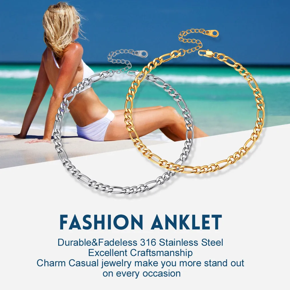 Classic Figaro Chain Anklet Summer Beach Jewelry for Women sold by FaithHeart product image thumbnail 5
