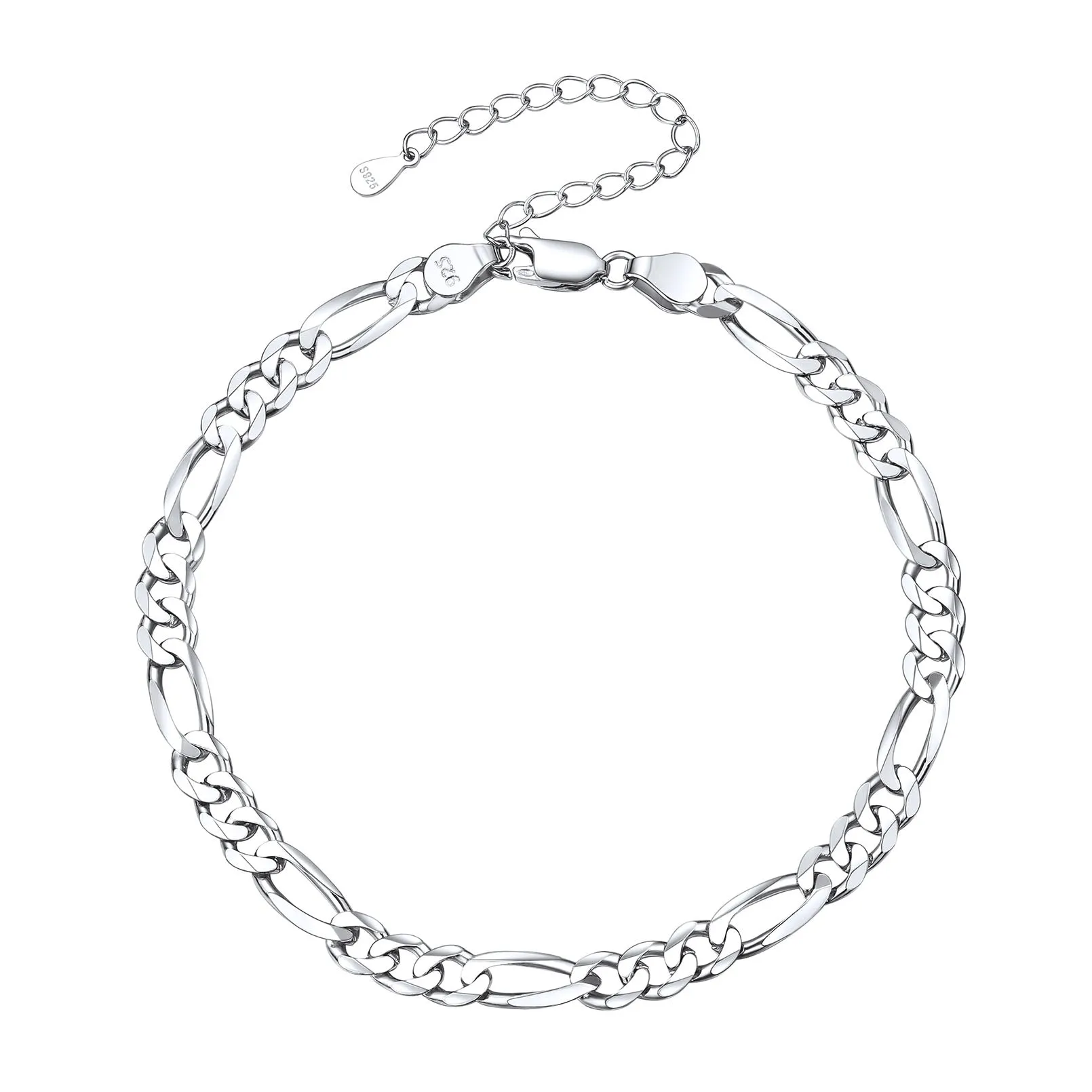 Sterling Silver Figaro Chain Link Anklet Bracelet for Women Girls sold by FaithHeart