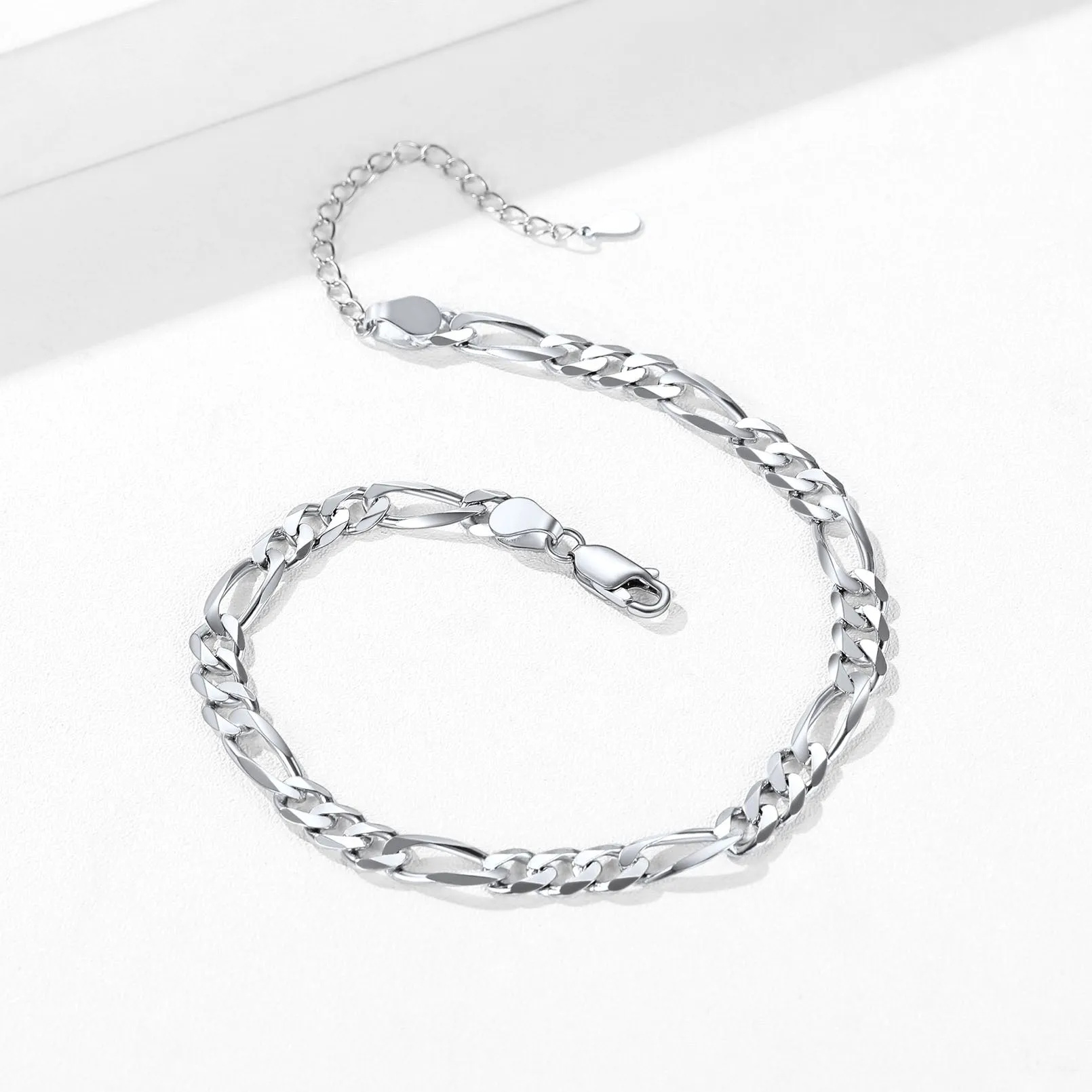 Sterling Silver Figaro Chain Link Anklet Bracelet for Women Girls sold by FaithHeart product image thumbnail 5