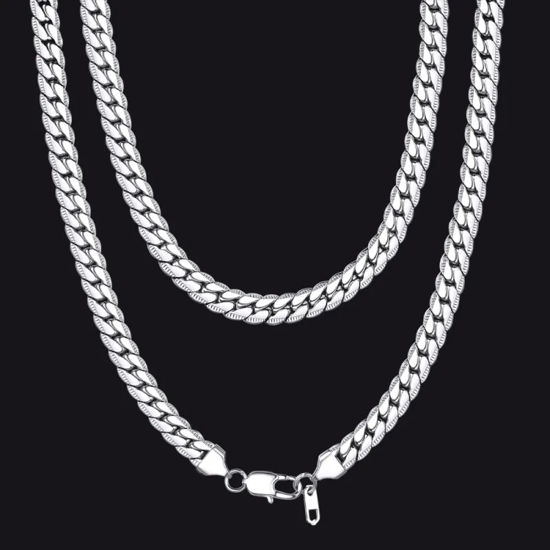 Hip Hop Cuban Chain Link Necklace for Men, 6/8 mm Wide sold by FaithHeart