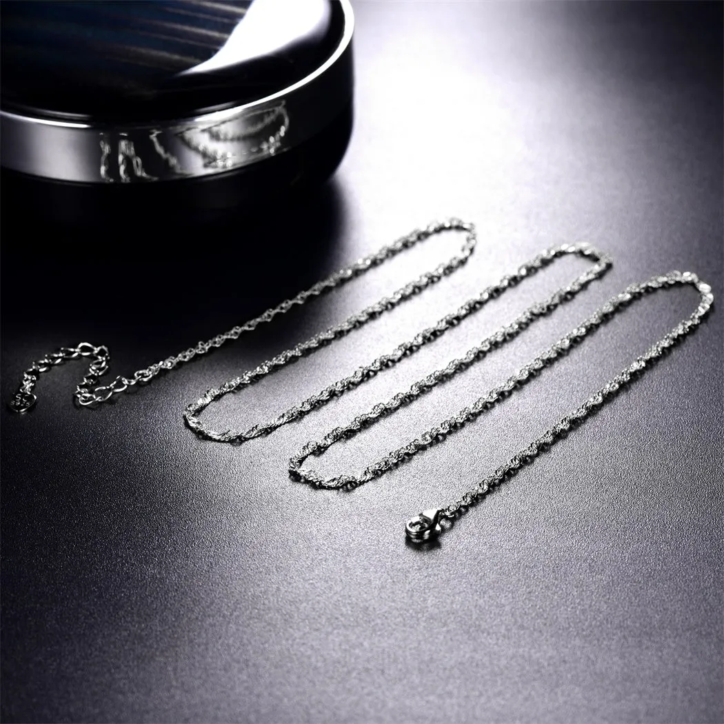 925 Sterling Silver 1.6mm Slim Chains Necklace for Women Men sold by FaithHeart product image thumbnail 4