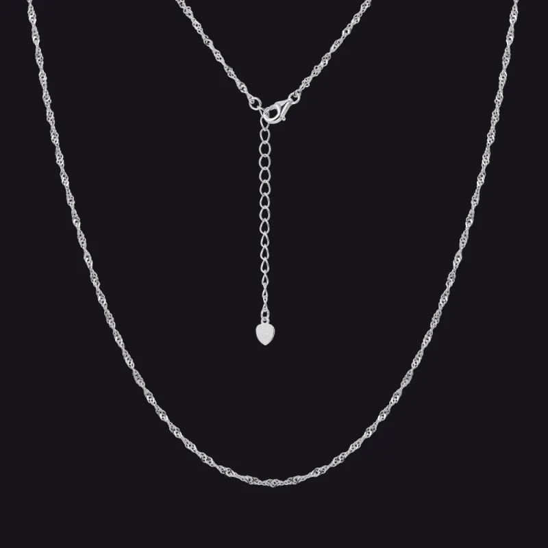 925 Sterling Silver 1.6mm Slim Chains Necklace for Women Men sold by FaithHeart