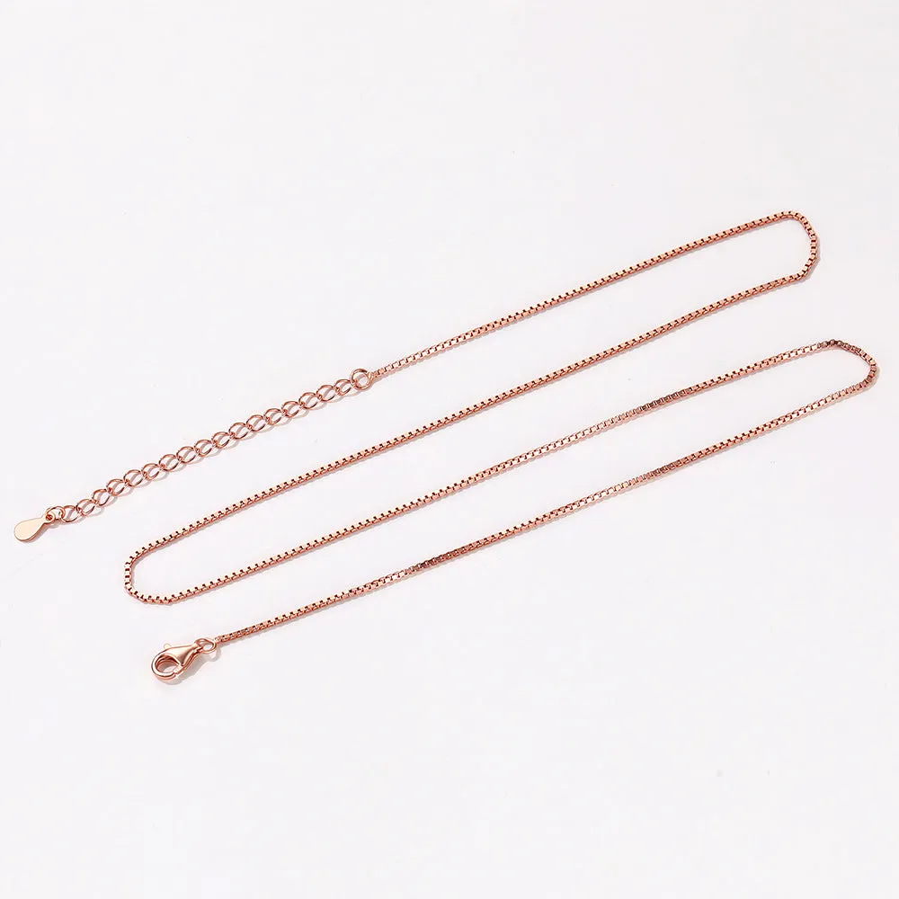 Sterling Silver Slim Box Chain Necklace for Women 1MM Width sold by FaithHeart product image thumbnail 5