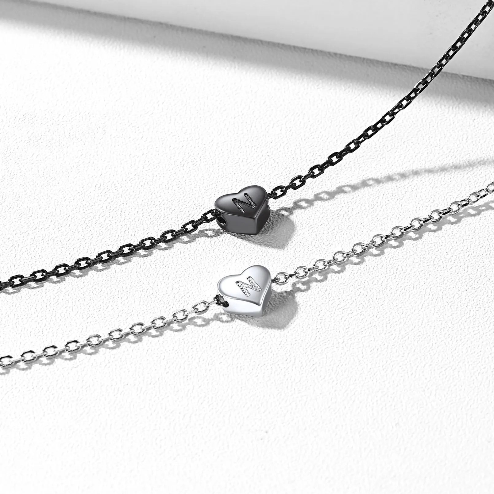 Sterling Silver Dainty Beach Heart Initial Anklet for Women sold by FaithHeart product image thumbnail 5