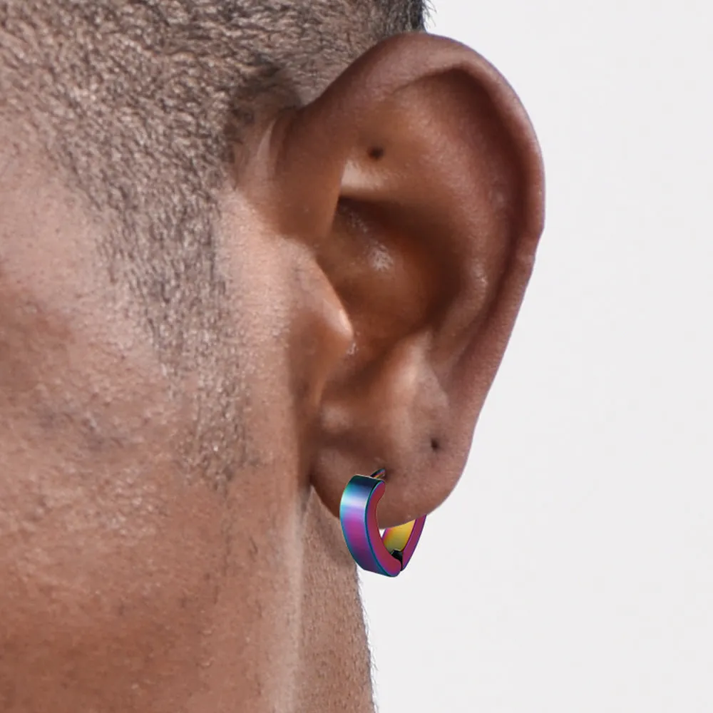 Flash Sale Small Heart Piercing Huggie Hoop Earrings Set for Men 4 Pairs sold by FaithHeart product image thumbnail 3