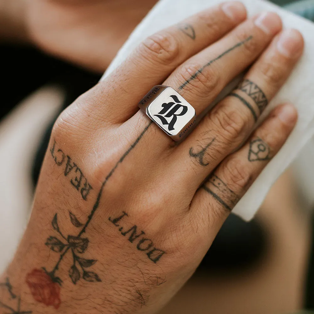 Customized Initial Name Signet Ring Gifts for Boys Father Men sold by FaithHeart product image thumbnail 3