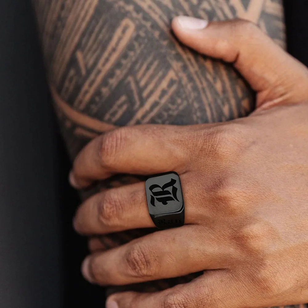 Customized Initial Name Signet Ring Gifts for Boys Father Men sold by FaithHeart product image thumbnail 4