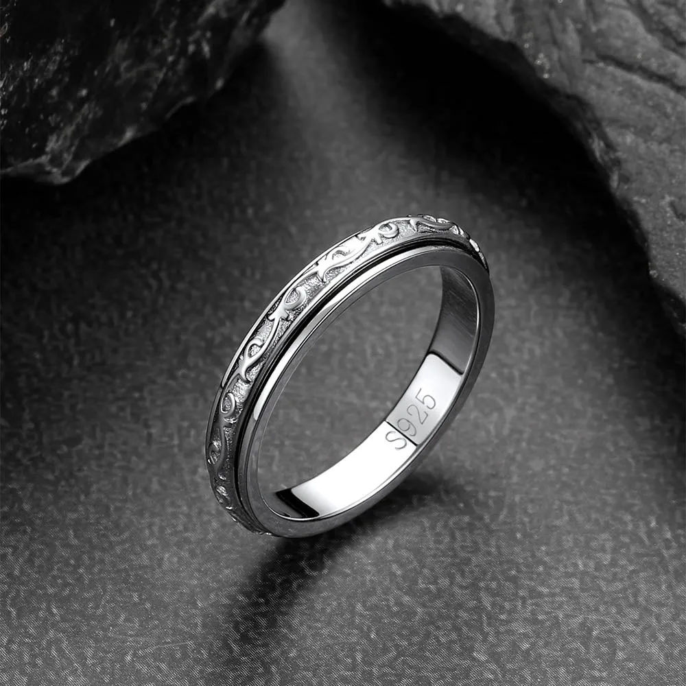 Sterling Silver Celtic Fidget Anxiety Band Ring for Women Couple sold by FaithHeart product image thumbnail 5