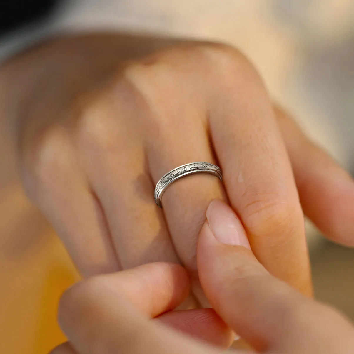 Sterling Silver Celtic Fidget Anxiety Band Ring for Women Couple sold by FaithHeart product image thumbnail 4