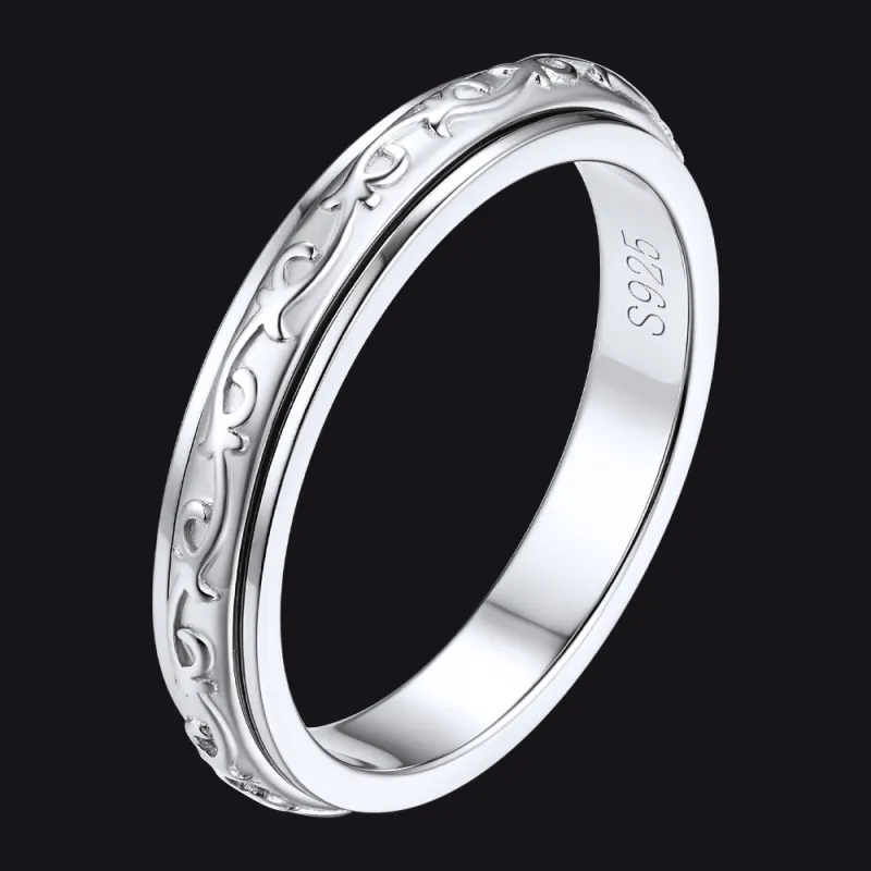 Sterling Silver Celtic Fidget Anxiety Band Ring for Women Couple sold by FaithHeart