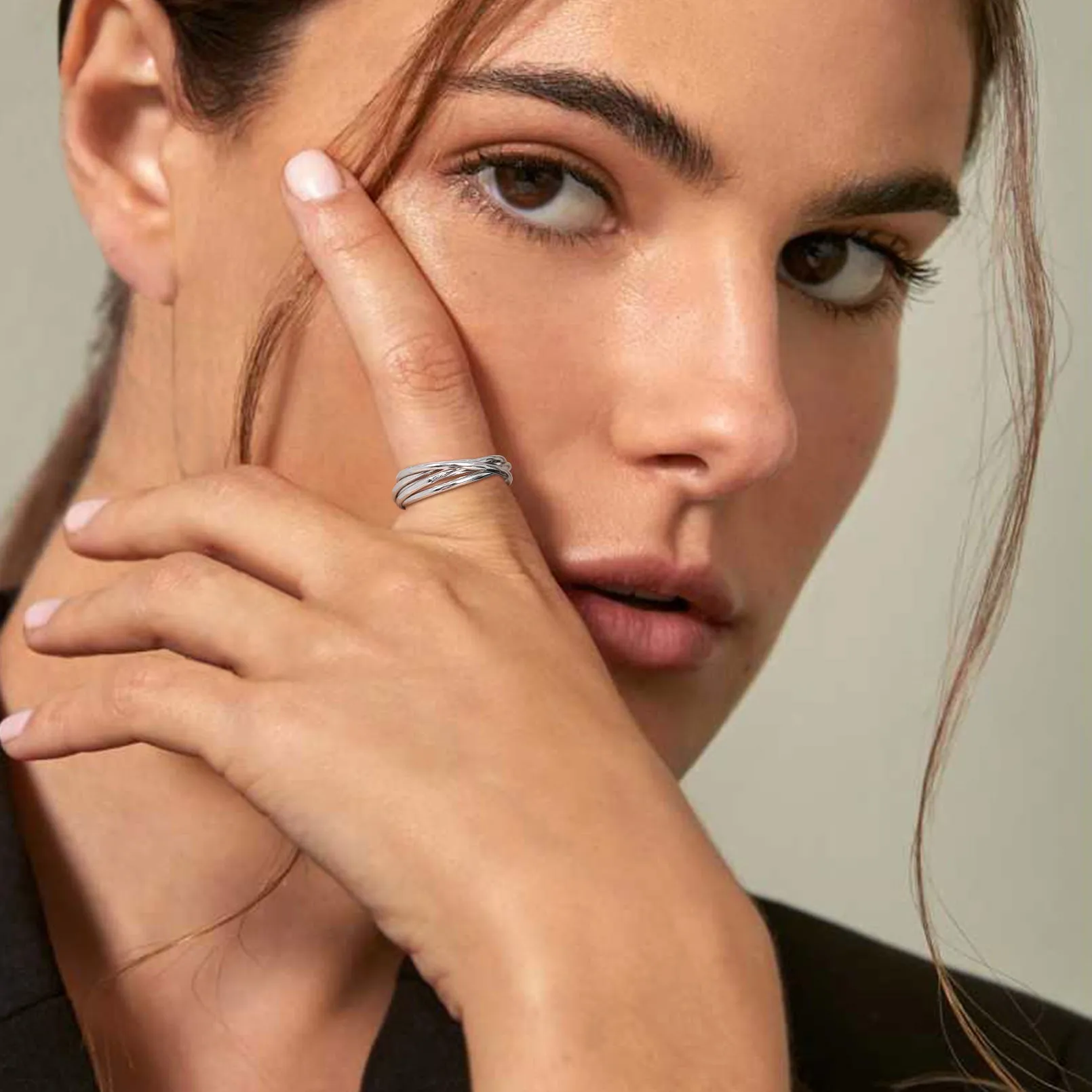 925 Sterling Silver Multi Interlocked Rolling Stackable Ring sold by FaithHeart product image thumbnail 3