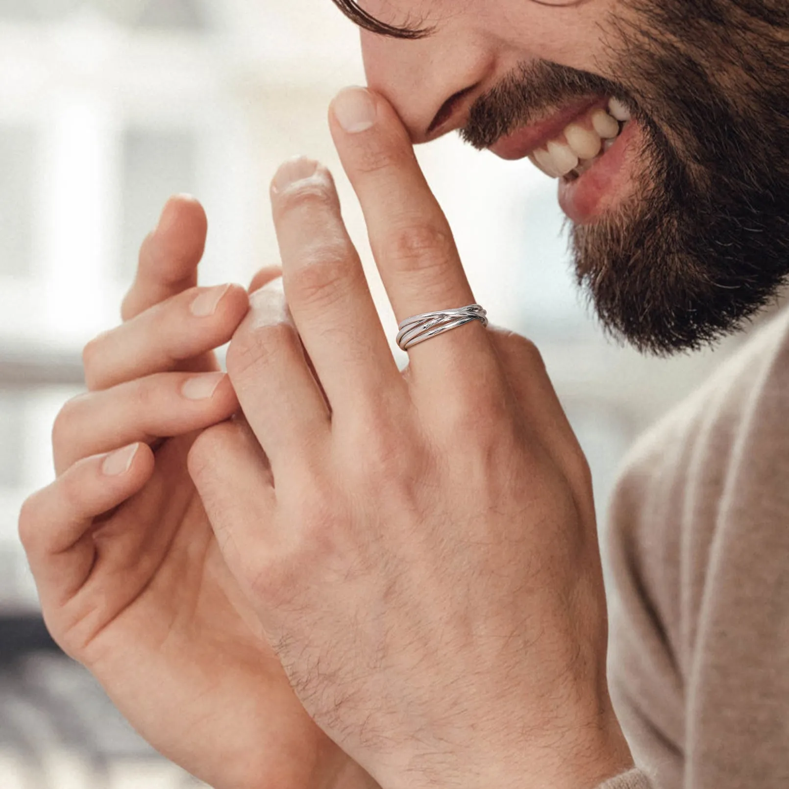 925 Sterling Silver Multi Interlocked Rolling Stackable Ring sold by FaithHeart product image thumbnail 2