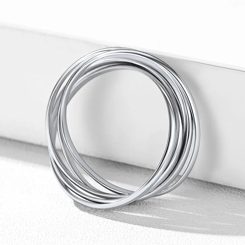 925 Sterling Silver Multi Interlocked Rolling Stackable Ring sold by FaithHeart product image thumbnail 4