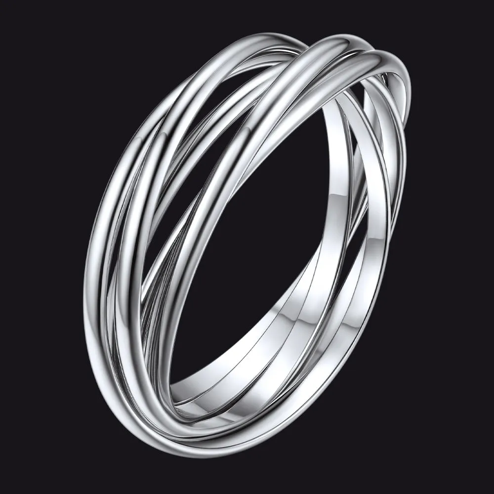925 Sterling Silver Multi Interlocked Rolling Stackable Ring sold by FaithHeart