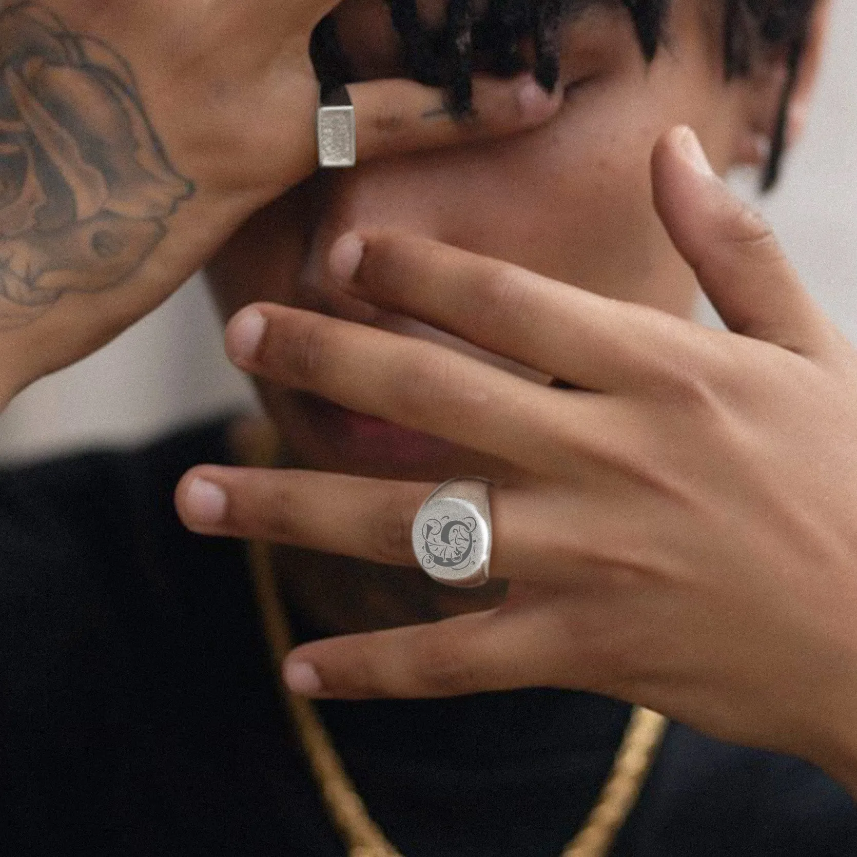 Customized Statement Signet Ring Gifts for Men sold by FaithHeart product image thumbnail 3