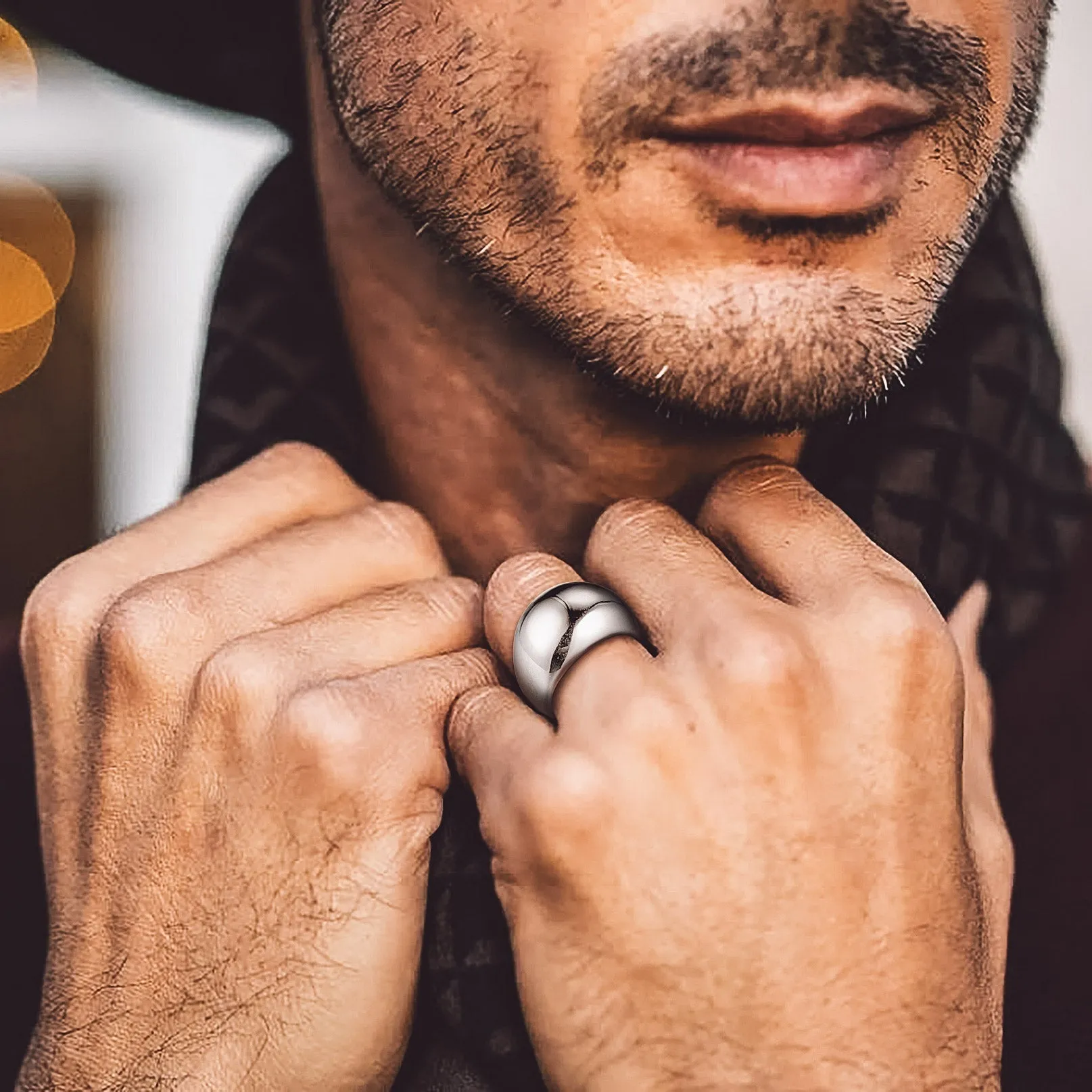 Chunky Dome Statement Ring for Men Women, 8/16/23mm Width sold by FaithHeart product image thumbnail 3